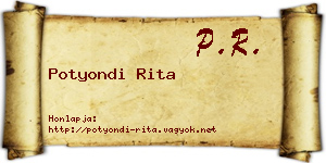 Potyondi Rita névjegykártya